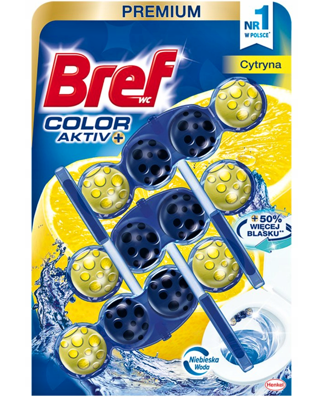 Bref Color Aktiv WC blok Citron 3 x 50 g - BARVÍCÍ