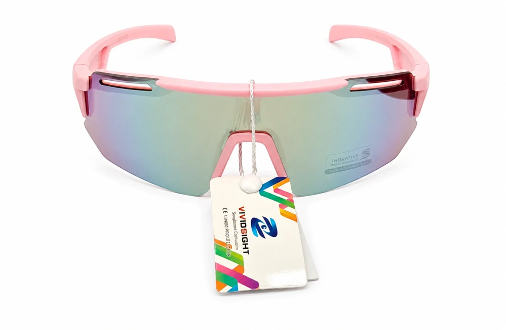 Dětské sluneční brýle Vividsight T03-6305, starorůžový matný rám / stříbrná skla, Cat.3