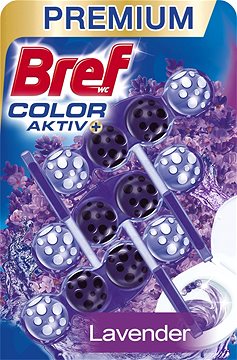 Bref Color Aktiv WC blok Lavender purple water 3 x 50 g - BARVÍCÍ