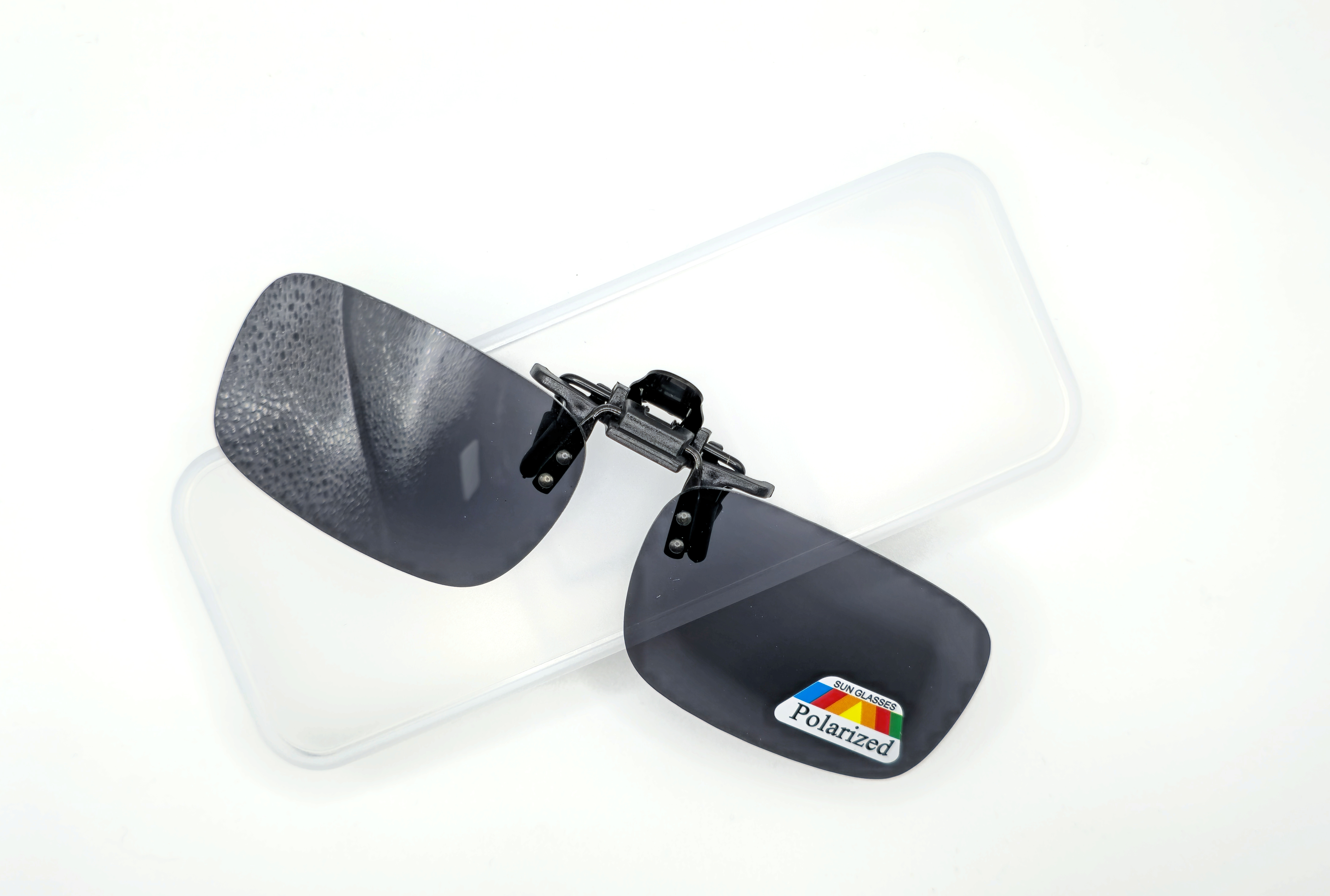 Polarizační klips na dioptrické brýle QiiM P-21, zrcadlově stříbrný s pouzdrem