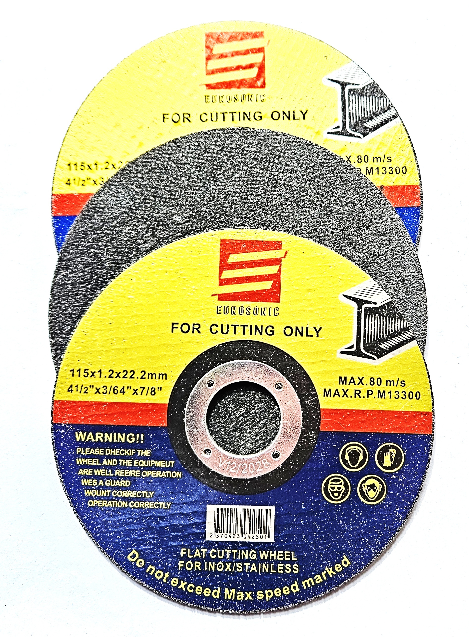 Eurosonic Řezný Kotouč na Kov, 115x1,2x22,2mm, 13300 ot/min, Pro Železo a Ocel