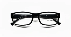 Dioptrické brýle na čtení QiiM 1096A dioptrie +1.50 unisex černé plastové rámečky