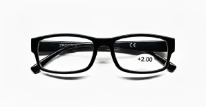 Dioptrické brýle na čtení QiiM 1096A dioptrie +2.00 unisex černé plastové rámečky