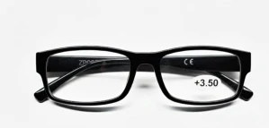 Dioptrické brýle na čtení QiiM 1096A dioptrie +3.50 unisex černé plastové rámečky