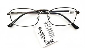 Dioptrické brýle na čtení QiiM TR118, kovové černé, +4,00 dioptrie, unisex