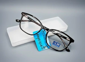 Čtecí dioptrické brýle JingGlass SLIM CB02, plastové, +3,0 dioptrie, unisex, s pouzdrem