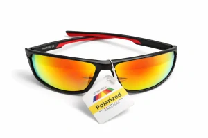 SURPASSGLASS F4704P sportovní polarizační sluneční brýle, červeno-žlutá zrcadlová skla, UV400, Cat.3, unisex