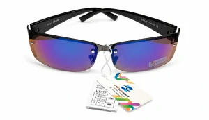 Sluneční unisex brýle ZHglasses C09-6987, černý rám / modrá zrcadlová skla, Cat.3