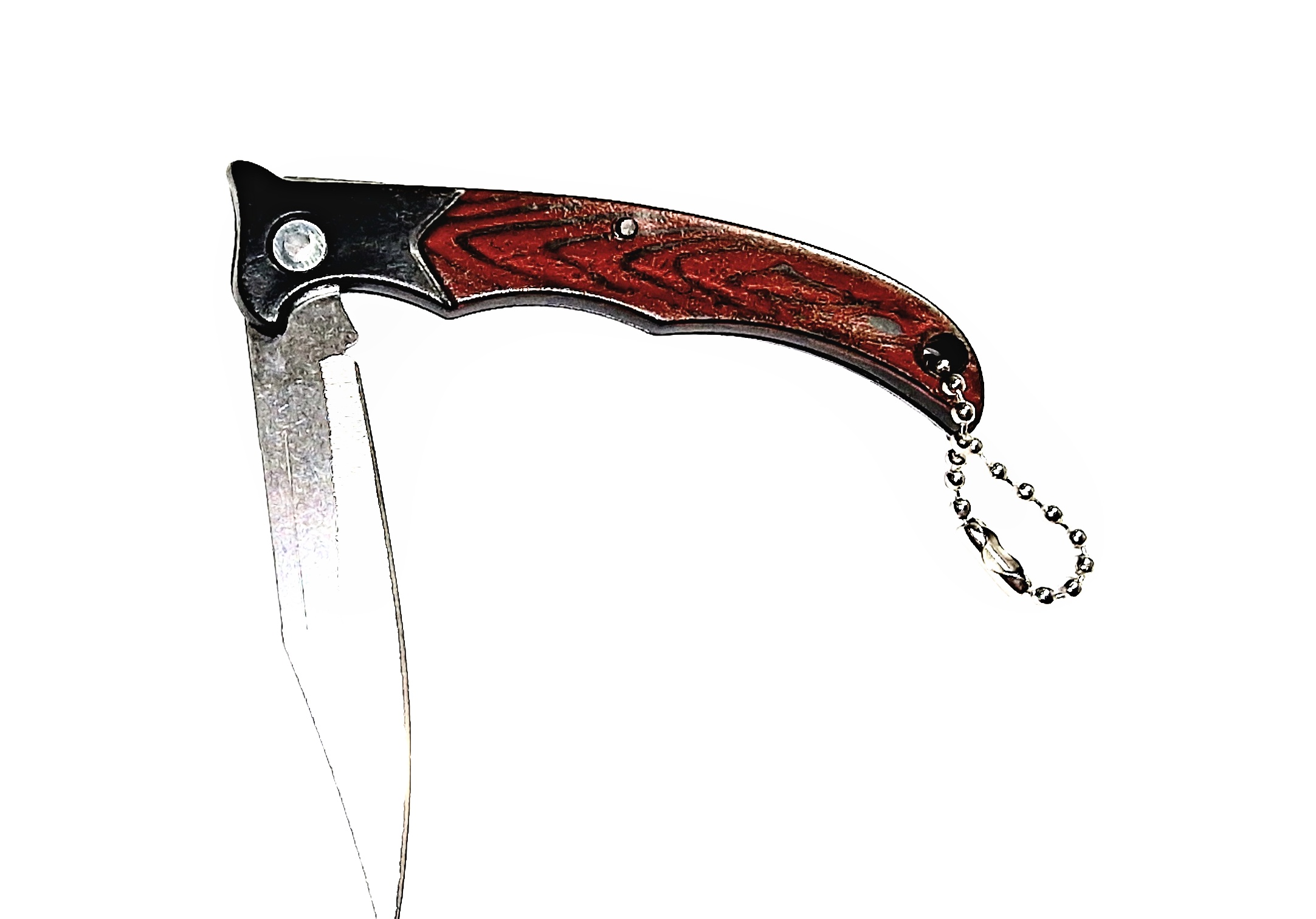 QiiM MH14 Kapesní nůž - hnědý, 14 cm, s řetízkem