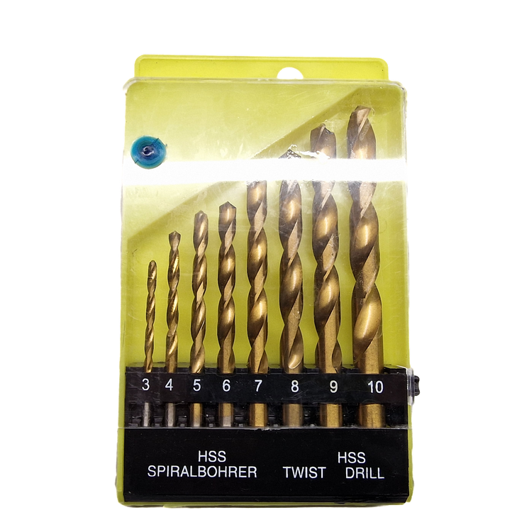 QiiM TP-200 vrtáky HSS na železo sada 8ks, 3-10mm