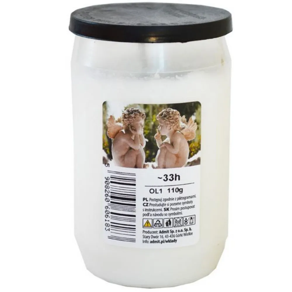 Admit Olejová Svíce OL1, 110 g, Bílá, Doba Hoření až 33 hodin