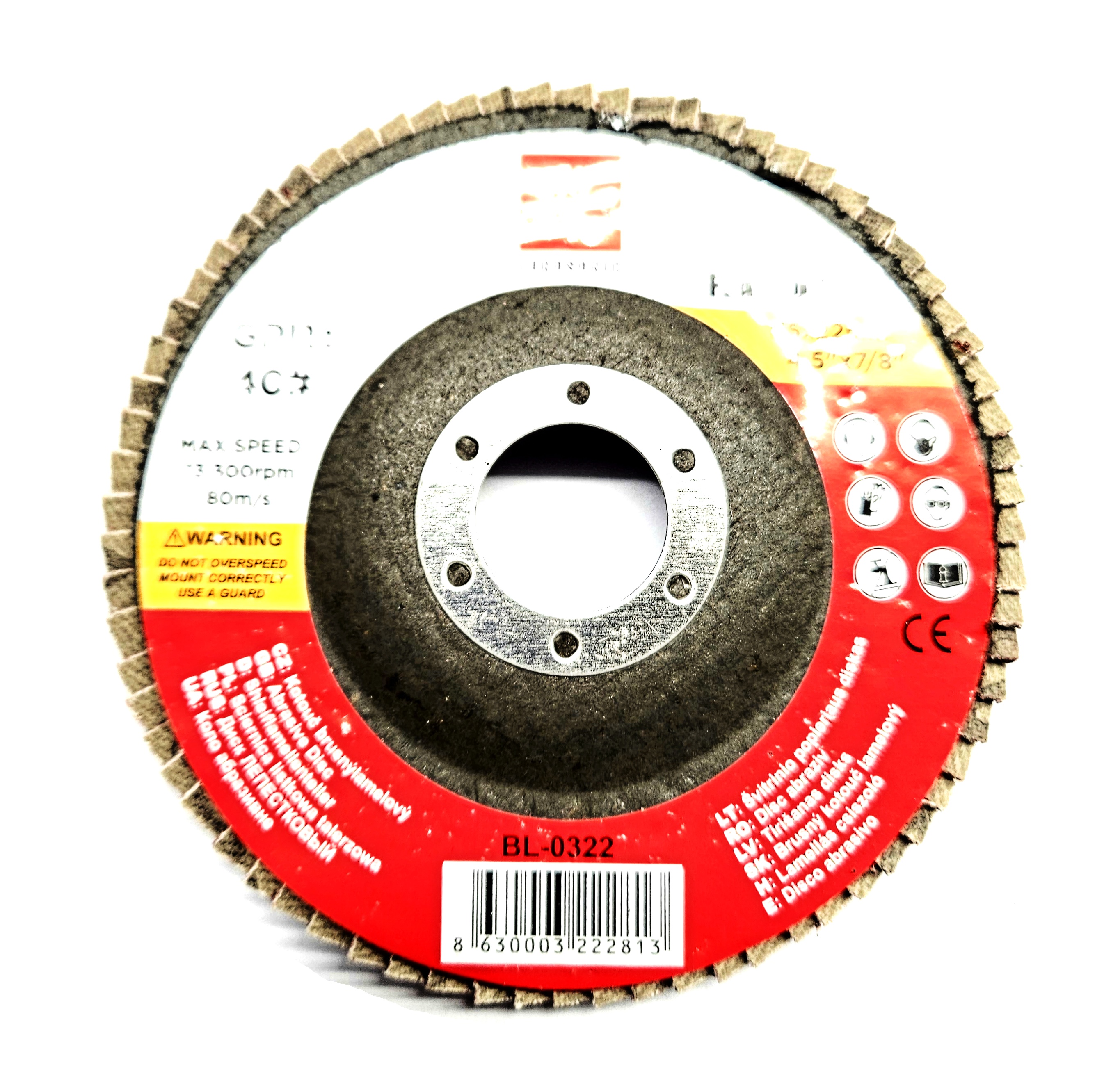 Eurosonic 115x22,2mm A40 | Lamelový brusný kotouč 115mm | Brusný kotouč na kov