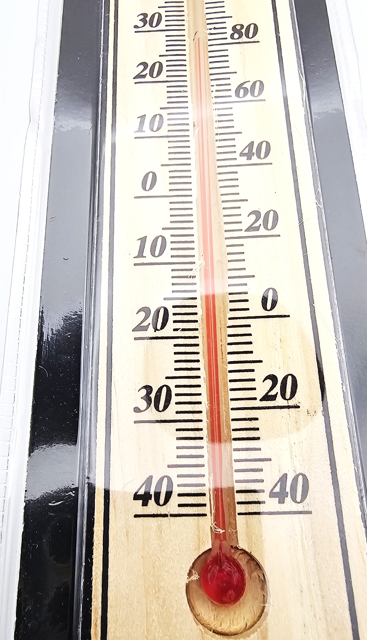 Qiim B023 Dřevěný Teploměr Venkovní/Vnitřní, -40°C až +50°C, 20 cm