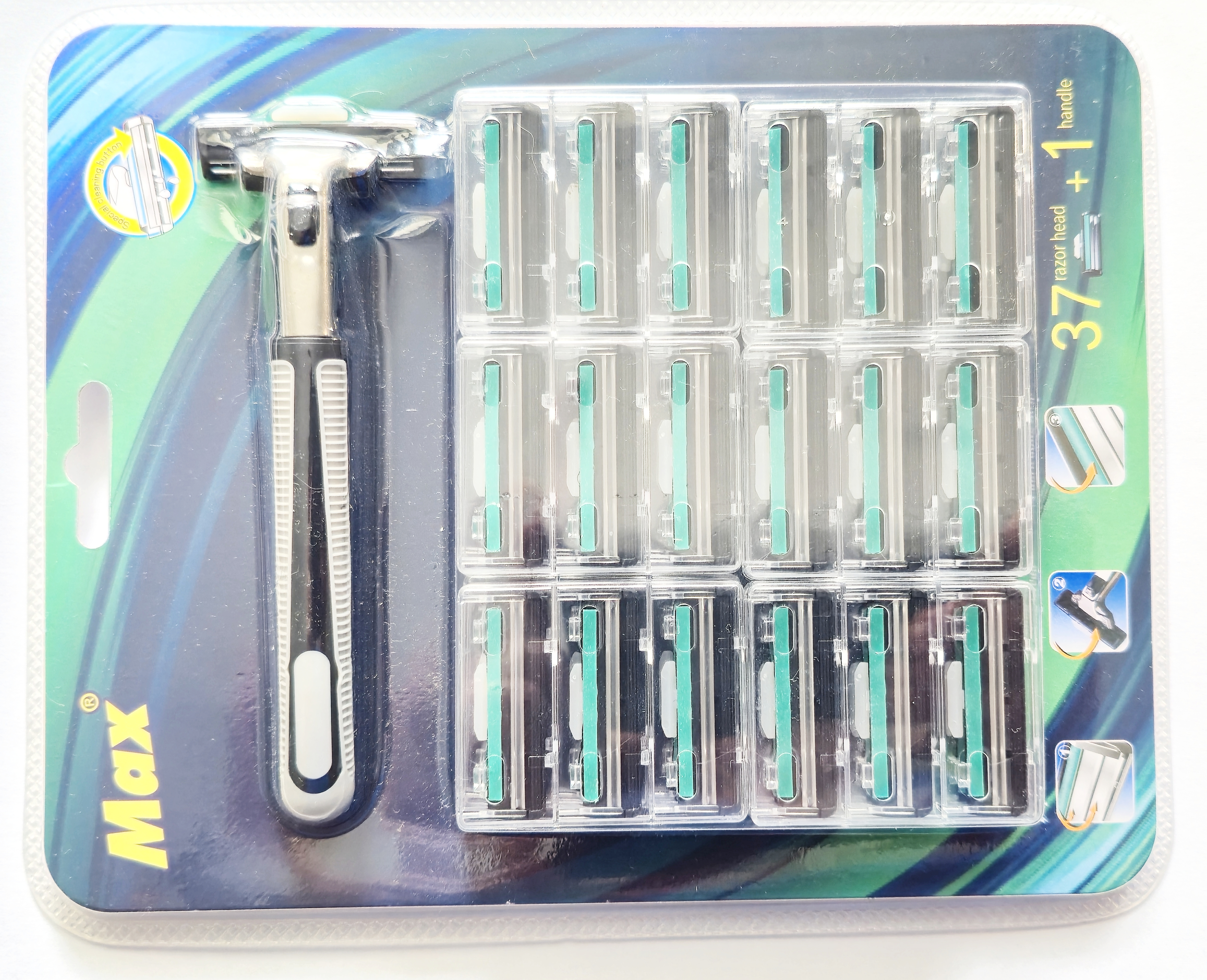 Holící strojek Nakida MAX s 37 dvoubřítými náhradními hlavicemi, unisex