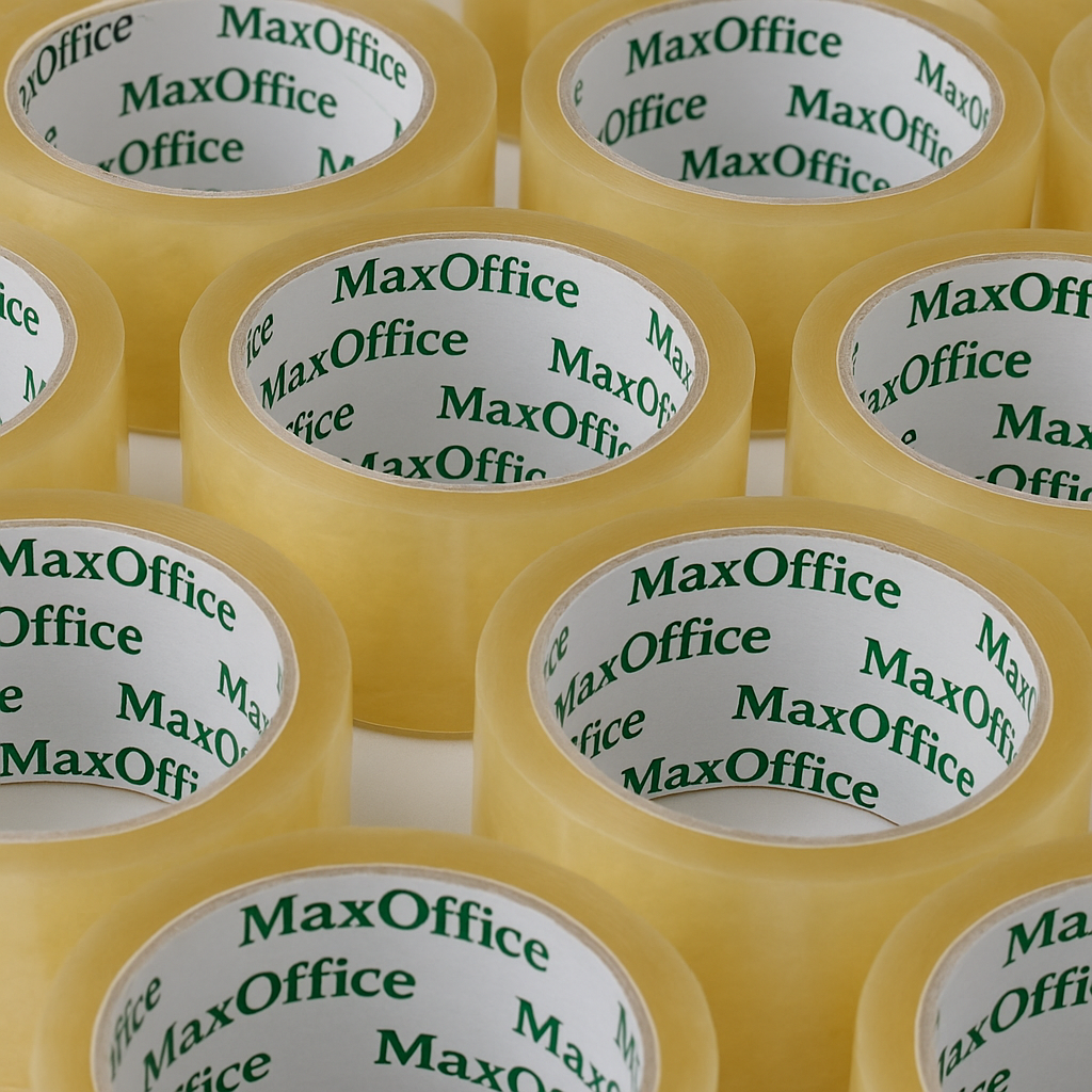 MaxOffice transparentní lepicí páska 48 mm x 66 m – pevná balicí páska univerzální 