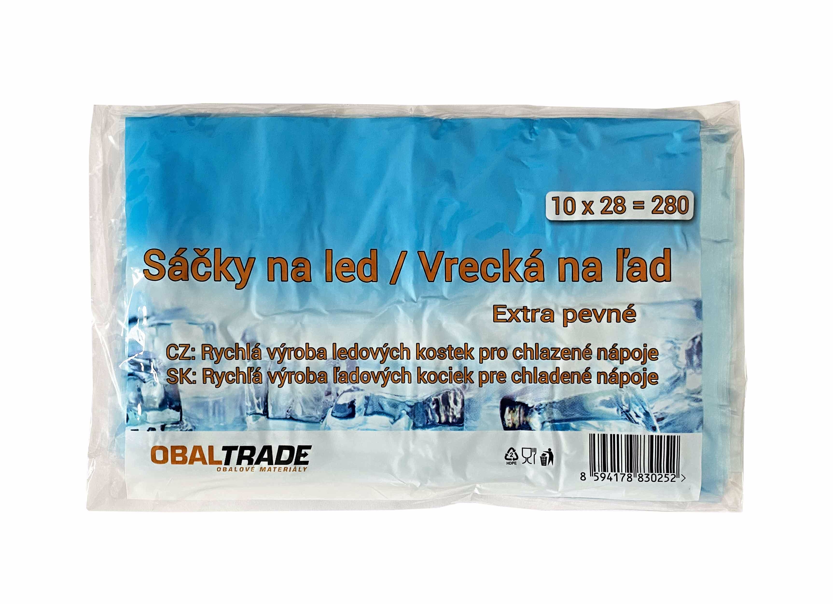 Sáčky na led ObalTrade 240 kostek, extra silné, 10 sáčků – výroba ledových kostek HDPE