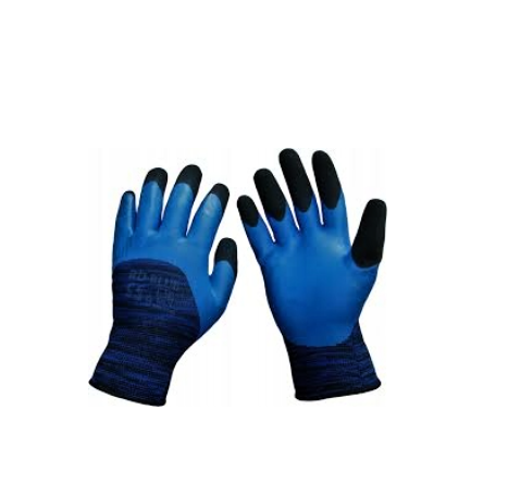 Pracovní rukavice latexové pěnové voděodolné XXL (vel. 11) M-Glove L2005 – ochranné, odolné, modro-černé