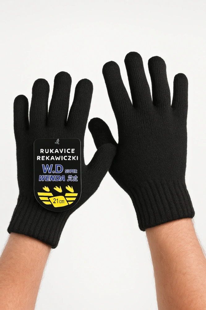 Černé rukavice W.D Super Wenda STM2010, unisex, velikost 21 cm