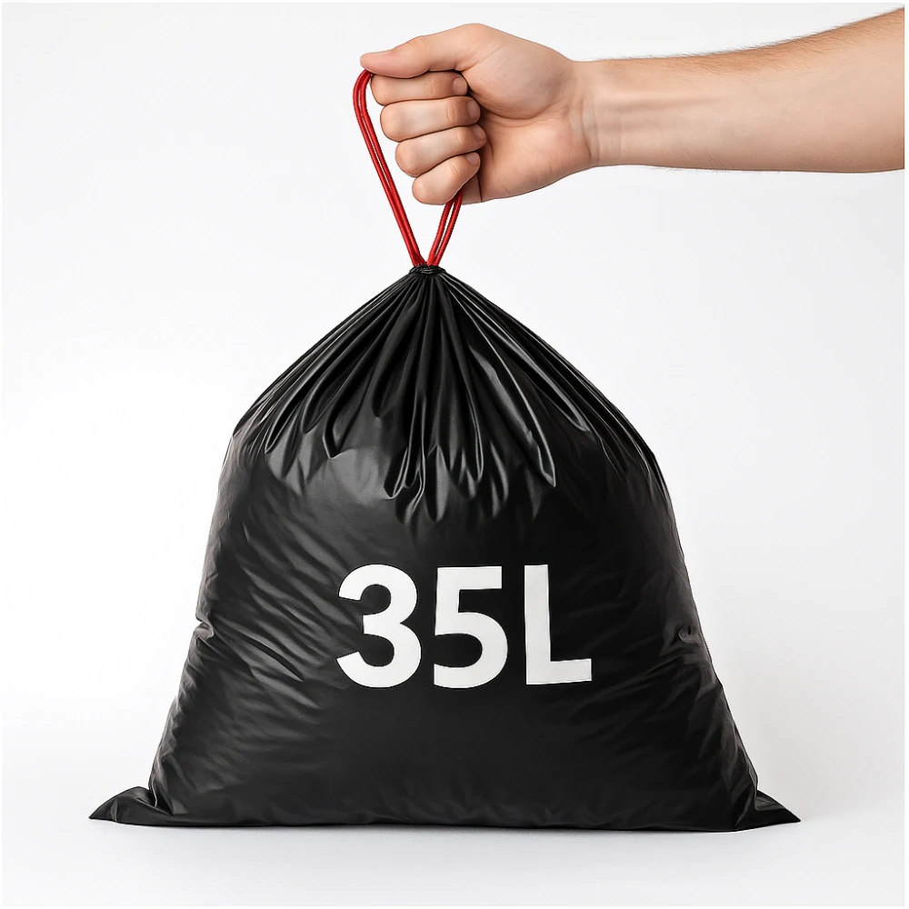 Pytle VI Pack 35L na odpad černé zatahovací 15ks | Extra silné, recyklovatelné