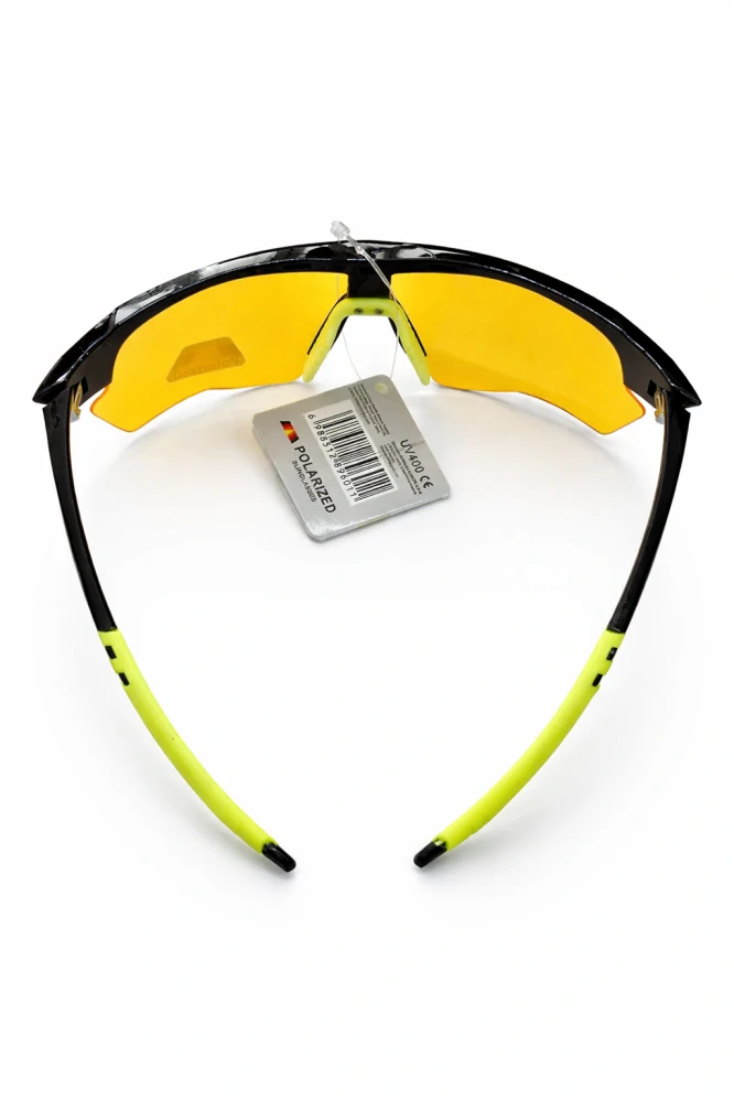 SURPASSGLASS TR2603P cyklistické polarizační sluneční brýle, černo-pistáciové, žlutá skla, UV400, Cat.3, unisex