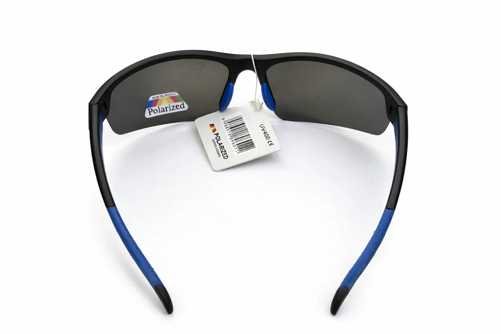 SURPASSGLASS F5308P sportovní polarizační sluneční brýle, černé, modro-fialová zrcadlová skla, UV400, Cat.3, unisex