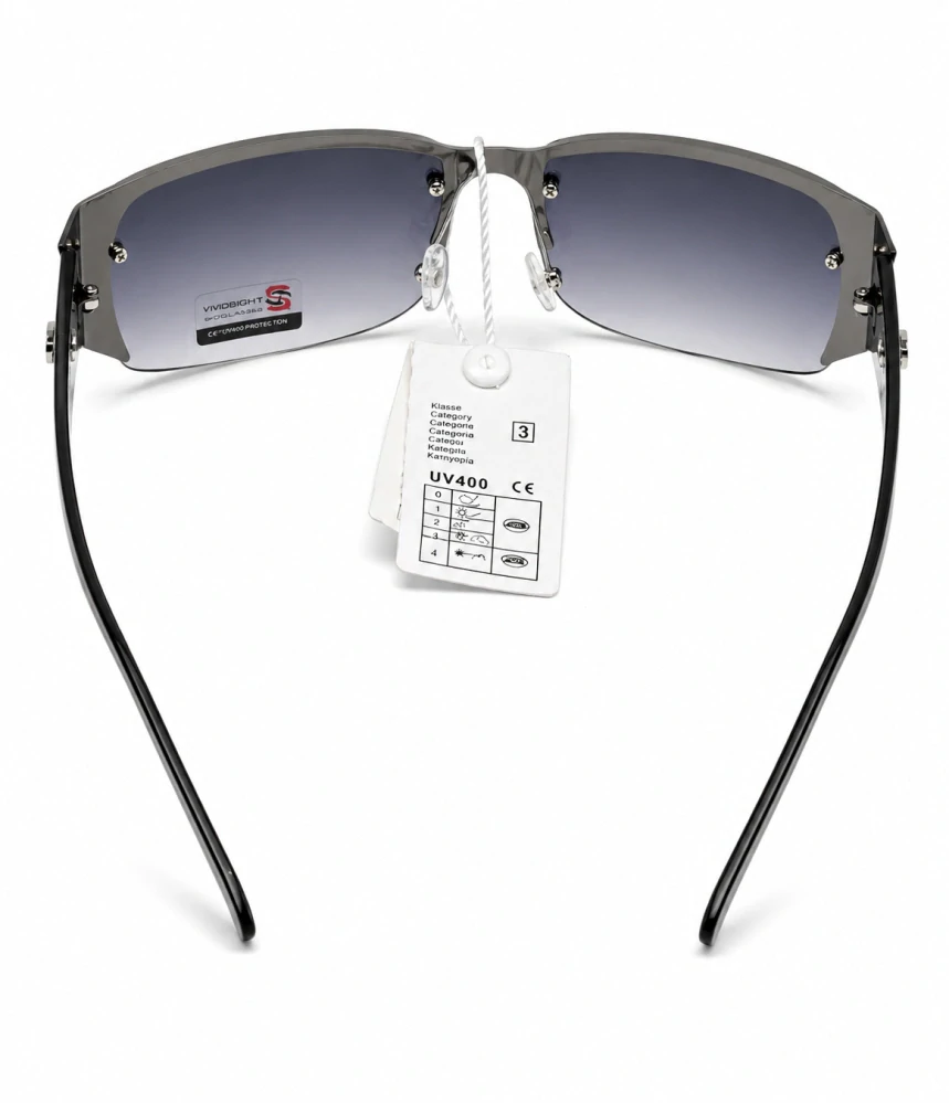 Sluneční unisex brýle ZHglasses C09-6987, černý rám, fialovo-šedá skla, Cat.3