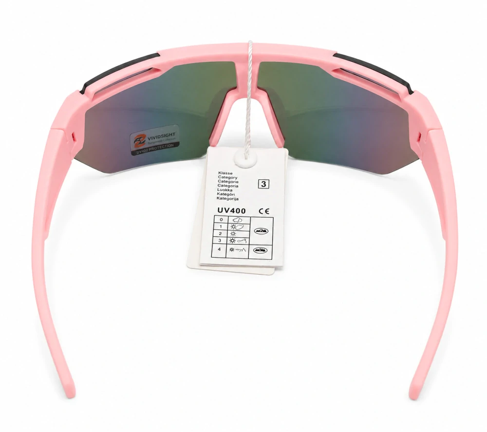 Dětské sluneční brýle Vividsight T03-6305, starorůžový matný rám / stříbrná skla, Cat.3