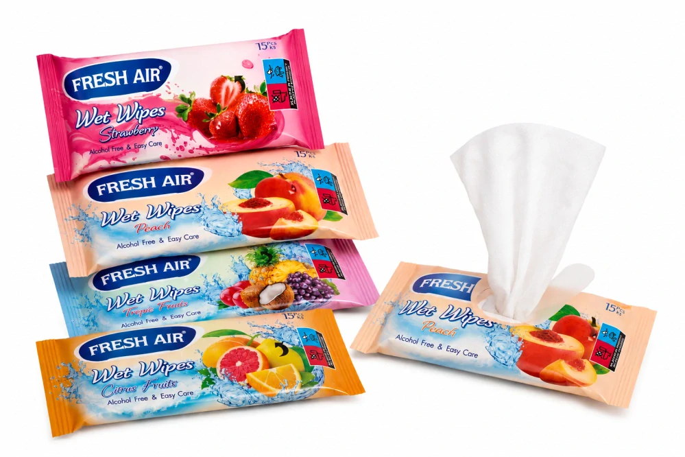 Fresh Air Vlhčené kapesní ubrousky 15 ks – ovocné vůně, bez alkoholu