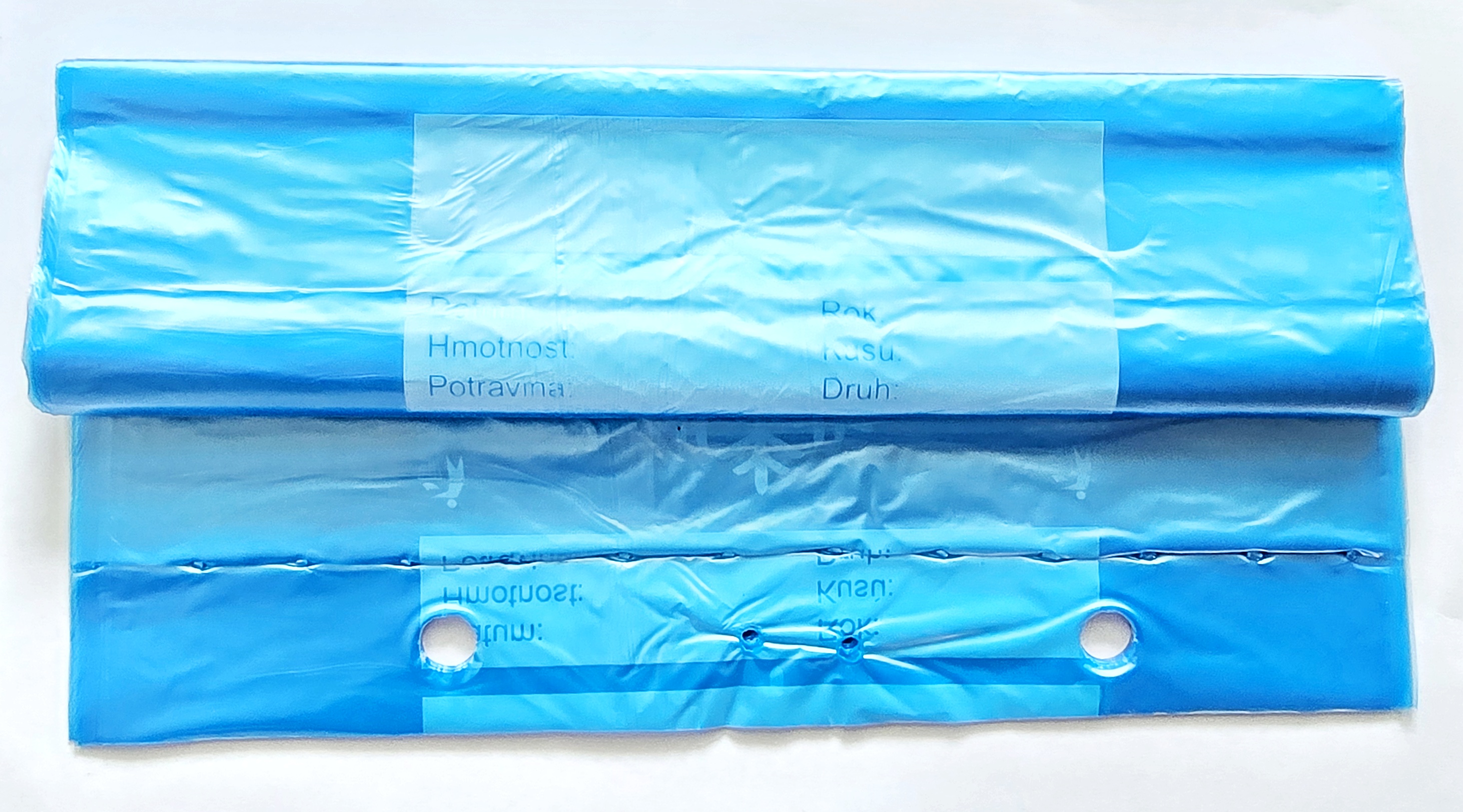 Zamrazovací sáčky na potraviny ObalTrade 25x35 cm 3L, 30 ks – mikrotenové sáčky s popisovacím polem a závěsnou lištou