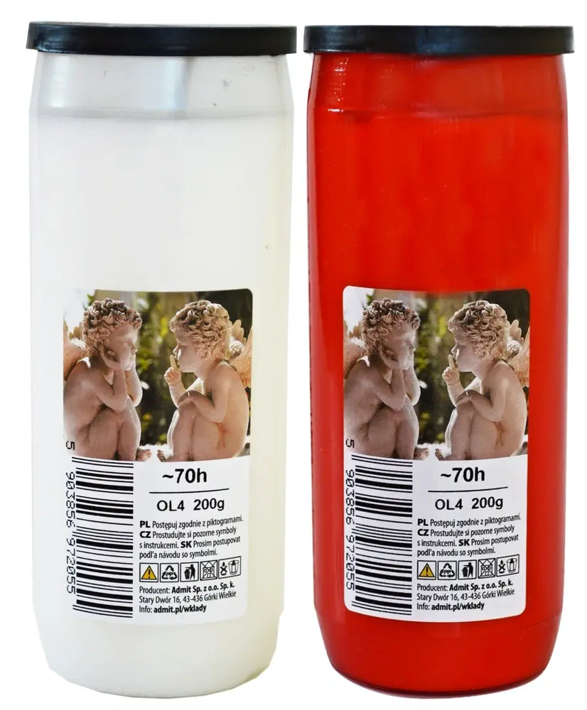 Admit OL-4 Červená Olejová Svíce, 200 g, Doba Hoření až 70 hodin