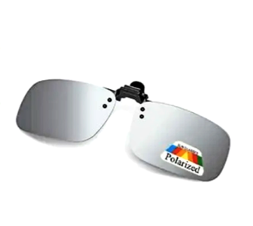 QiiM P-21 Polarizační Klips na Dioptrické Brýle, Zrcadlově Stříbrný, UV400, 60x41mm