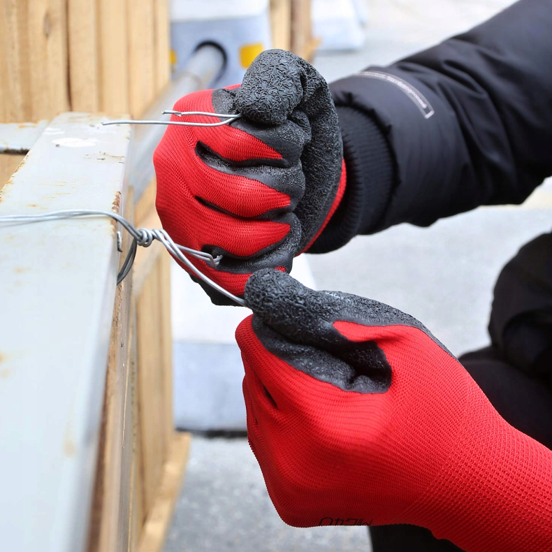 Pracovní ochranné rukavice Nakida R2001, latex, červeno-černé, vel. 9 (L)