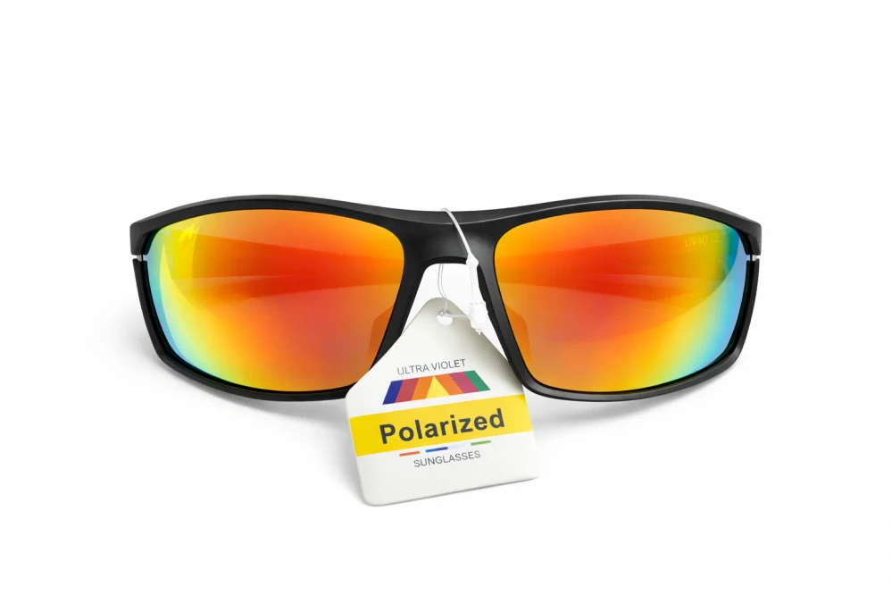 SURPASSGLASS F4704P sportovní polarizační sluneční brýle, červeno-žlutá zrcadlová skla, UV400, Cat.3, unisex