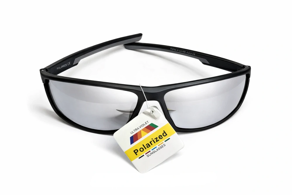 SURPASSGLASS F4704P sportovní polarizační sluneční brýle, stříbrná zrcadlová skla, UV400, Cat.3, unisex