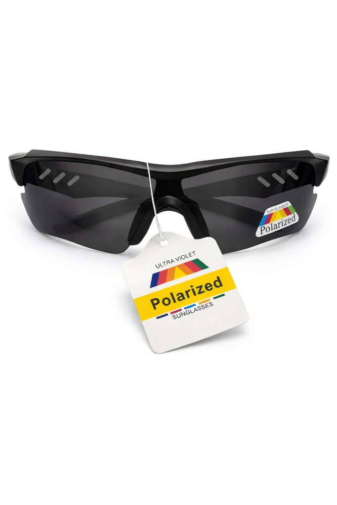 SURPASSGLASS TR2603P cyklistické polarizační sluneční brýle, černo-šedé, šedá skla, UV400, Cat.3, unisex