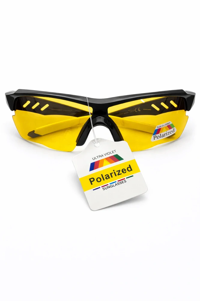 SURPASSGLASS TR2603P cyklistické polarizační sluneční brýle, černo-pistáciové, žlutá skla, UV400, Cat.3, unisex