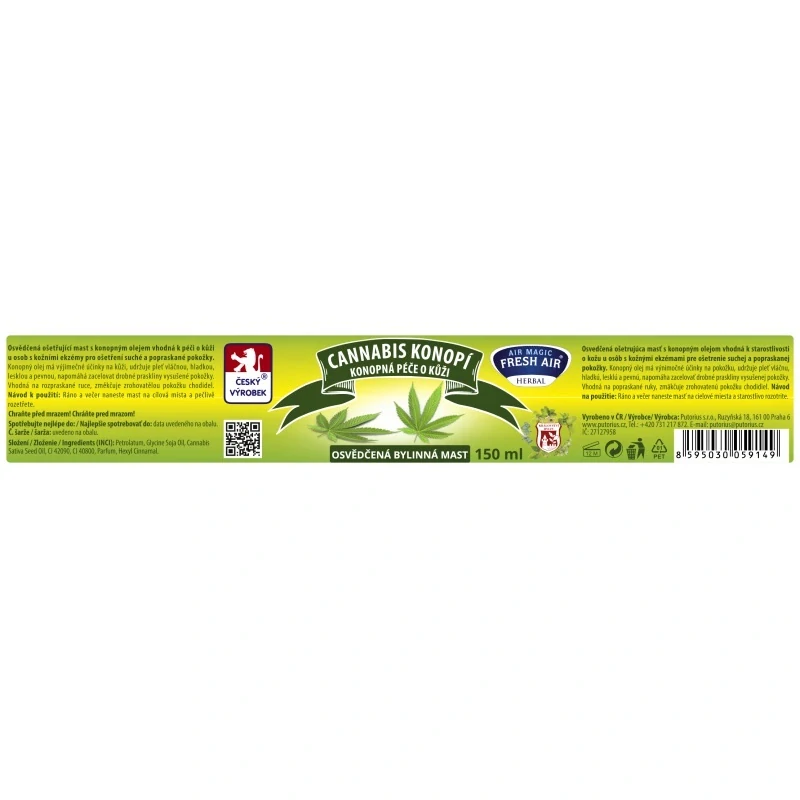 Fresh Air bylinná mast 150 ml Cannabis konopí