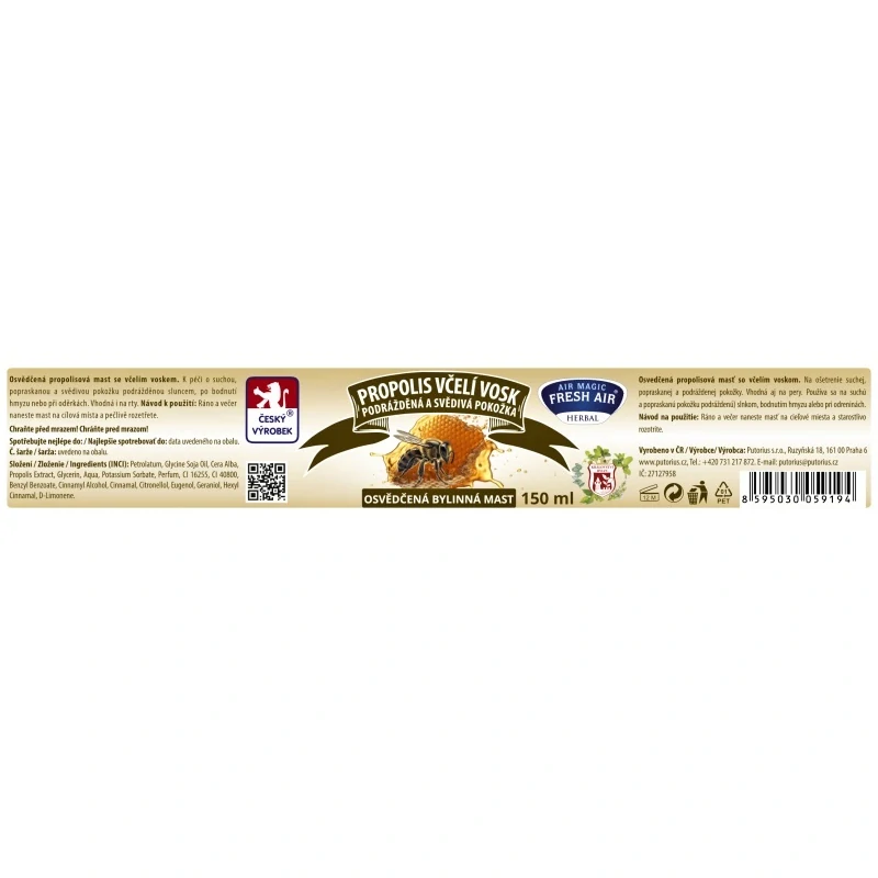 Fresh Air bylinná mast 150 ml Propolis včelí vosk