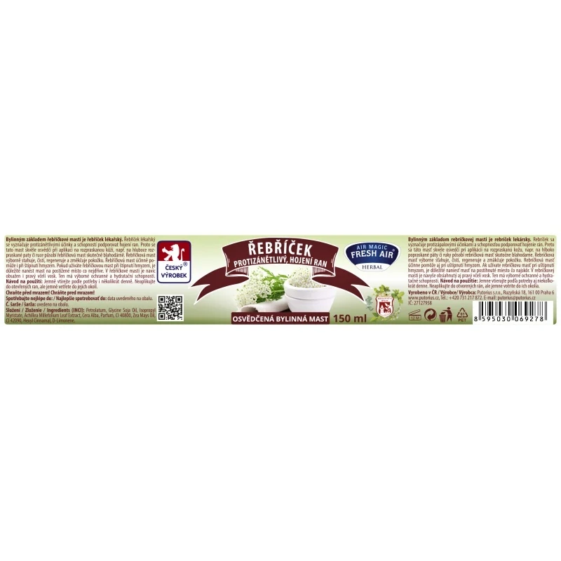 Fresh Air bylinná mast Řebříček 150 ml