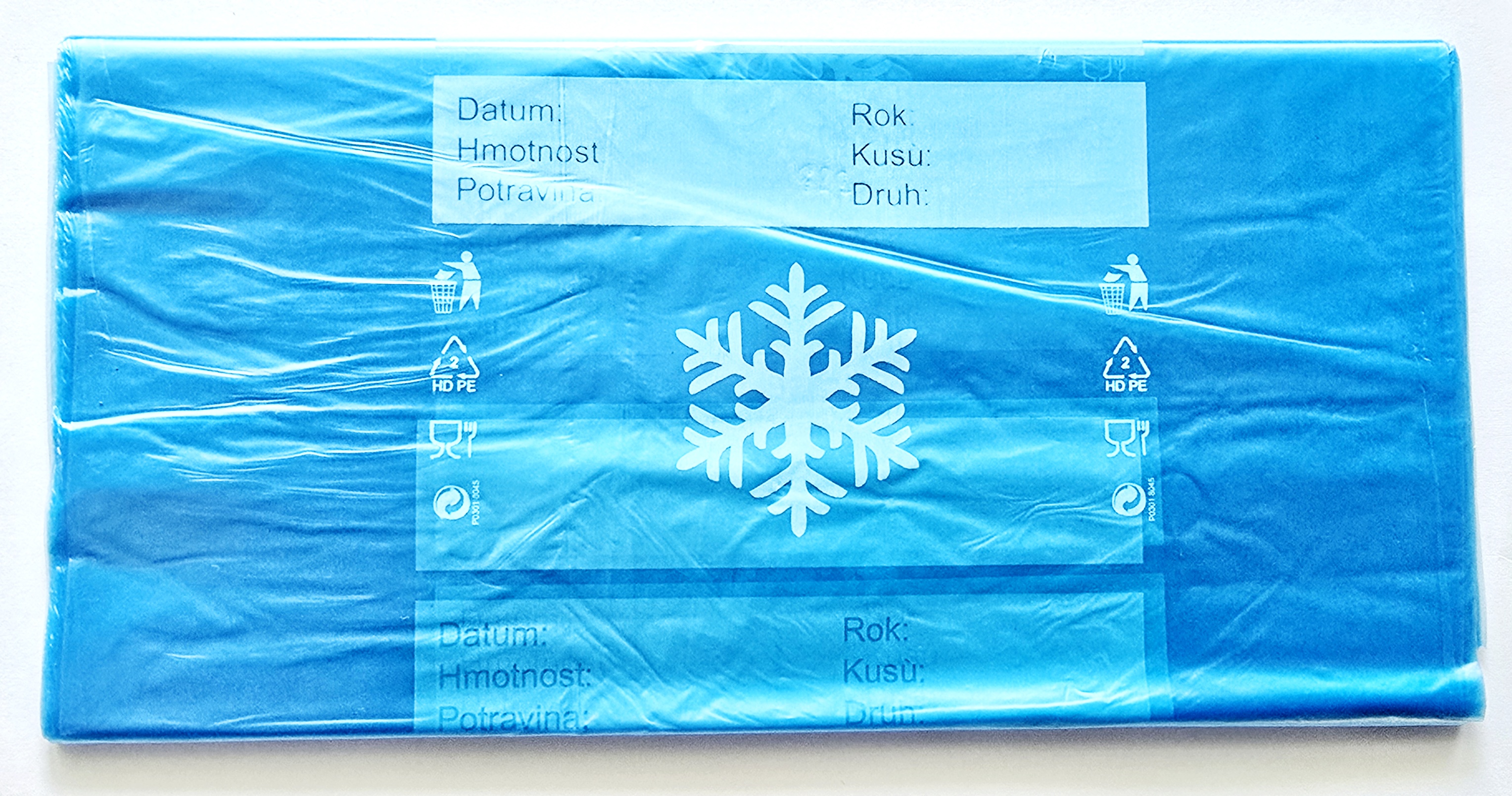 Zamrazovací sáčky na potraviny ObalTrade 25x35 cm 3L, 30 ks – mikrotenové sáčky s popisovacím polem a závěsnou lištou