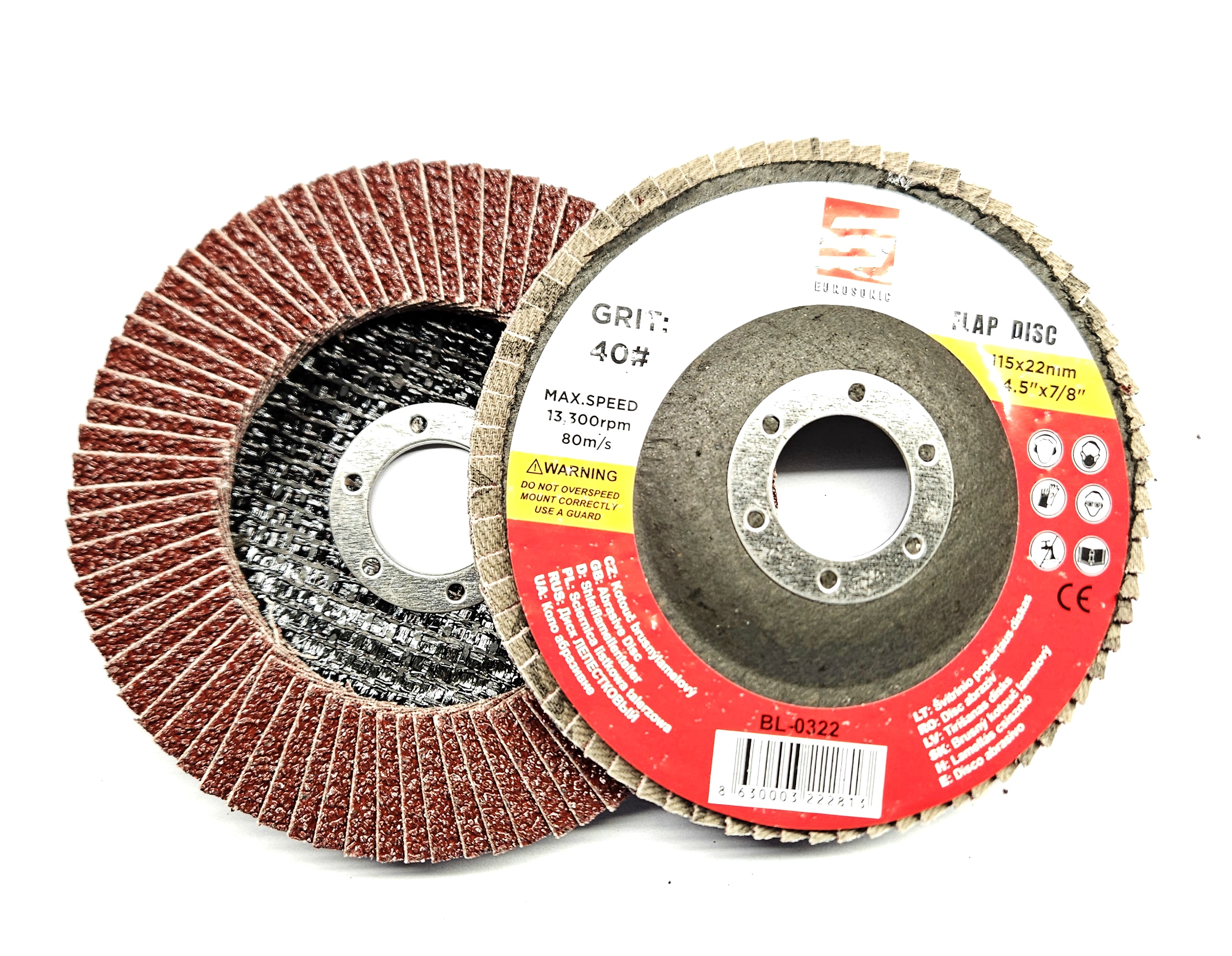 Eurosonic 115x22,2mm A40 | Lamelový brusný kotouč 115mm | Brusný kotouč na kov