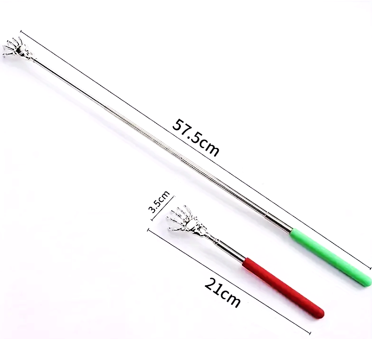 Teleskopické drbátko kostlivec 57cm - nerezová ocel, originální design