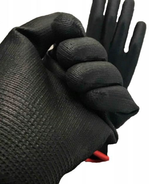 Pracovní ochranné rukavice polyuretanové černé Nakida PU076, velikost 6 (XS), EN388