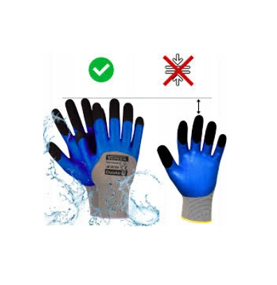 Pracovní rukavice latexové pěnové voděodolné XXL (vel. 11) M-Glove L2005 – ochranné, odolné, modro-černé