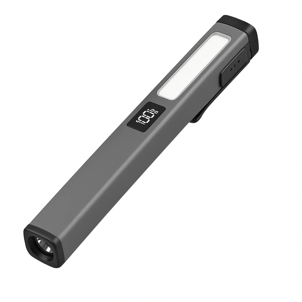 Nakida W08 dílenská inspekční COB LED svítilna, USB-C, šedá