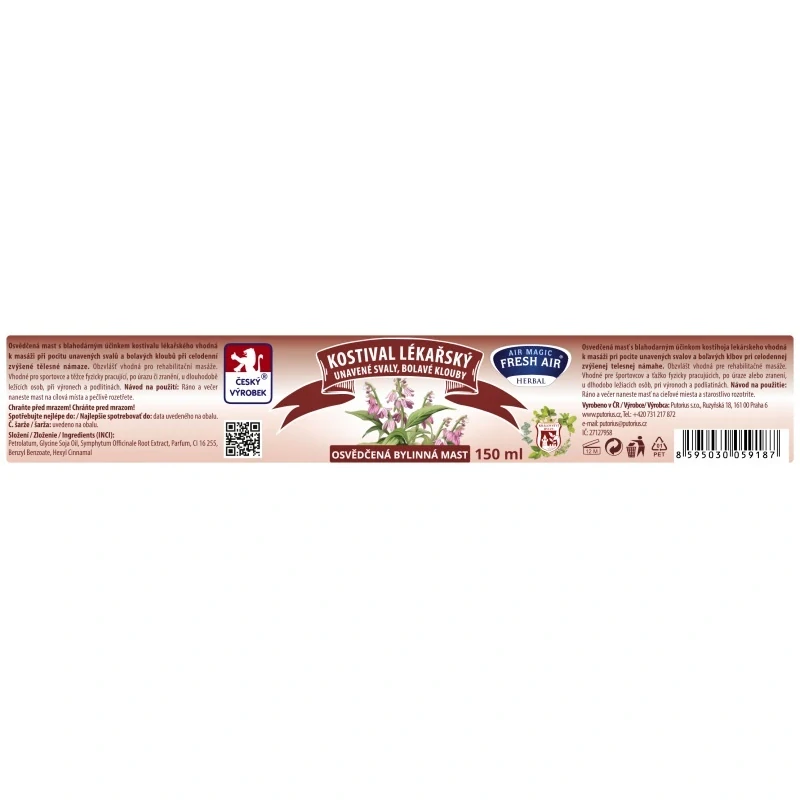 Fresh Air bylinná mast Kostival lékařský 150 ml