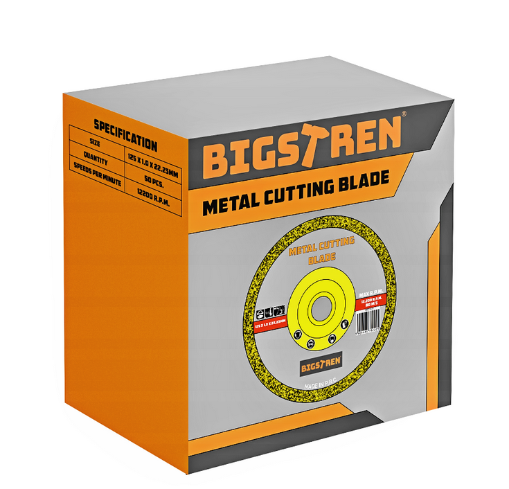 Bigstren Metal Steel Řezný Kotouč na Kov, 125x1,0x22,2mm, 12200 ot/min