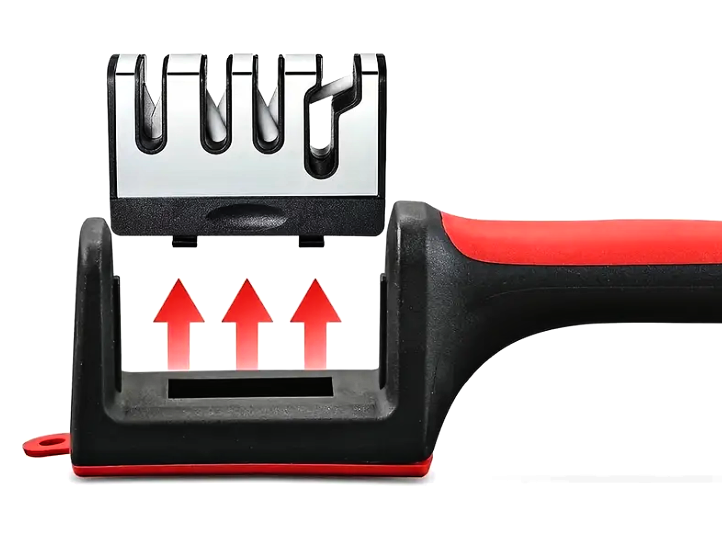 Brousek na nože a nůžky Qiim 4v1, wolframový, keramický kámen