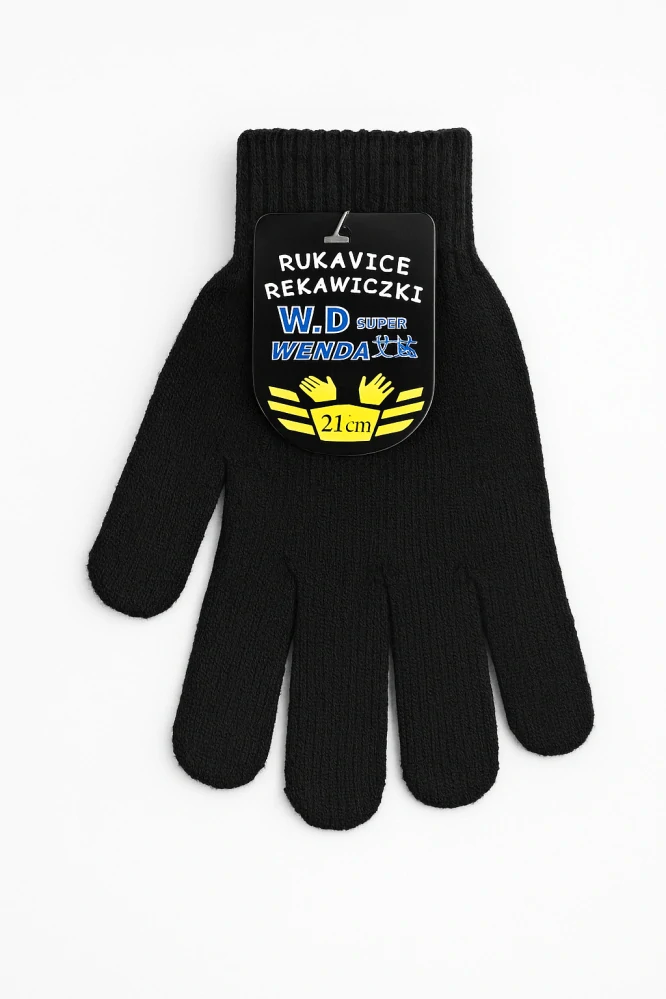 Černé rukavice W.D Super Wenda STM2010, unisex, velikost 21 cm