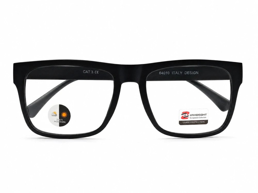 Samozatmavovací sluneční brýle VIVIDSIGHT 6407, černý rámeček, UV400, Cat.3, unisex
